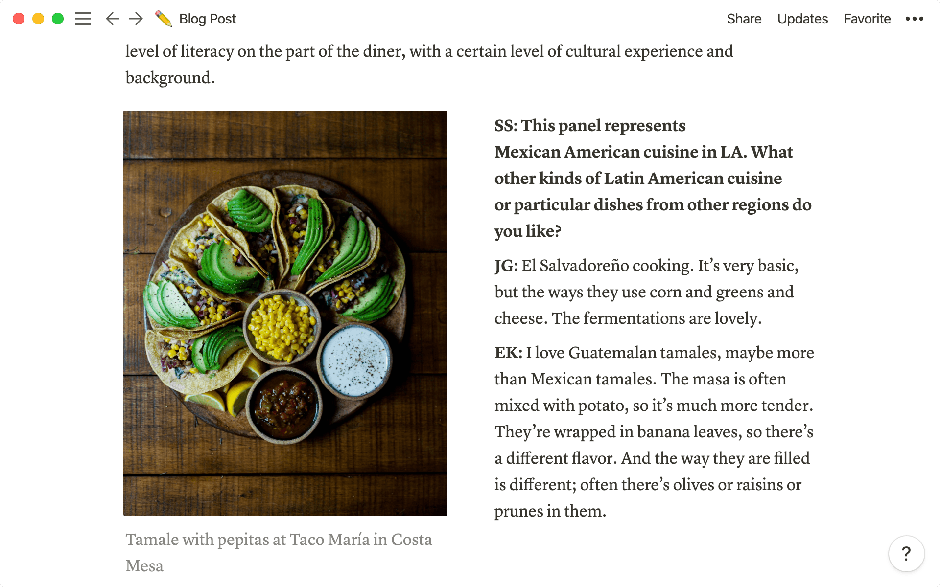 Text, images, external links, columns, and more come together in your Notion blog post.